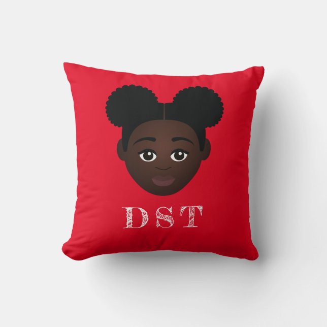 Crimson & Cream Message Throw Pillow (Front)