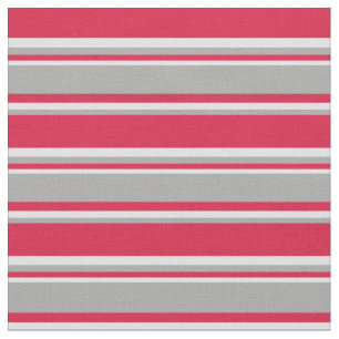 Crimson, Dark Grey, and Lavender Lines Fabric