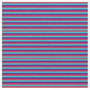 Crimson, Dark Turquoise & Indigo Colored Pattern Fabric