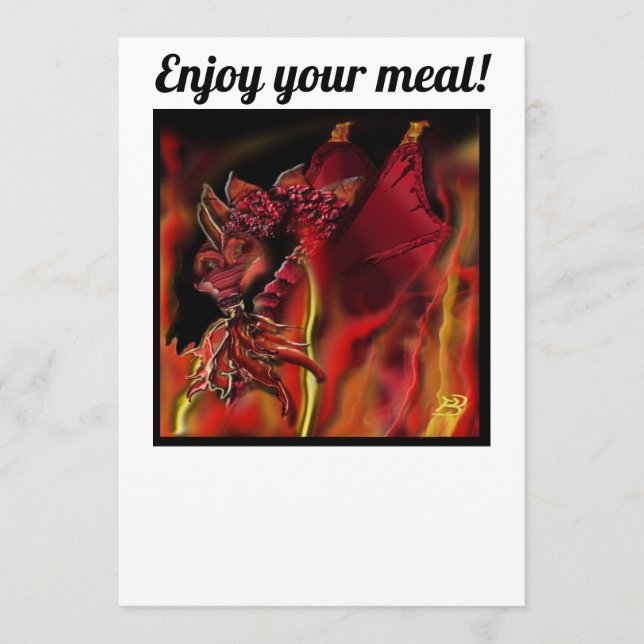 Crimson Dragon Fantasy Party Flat Menu (Front)