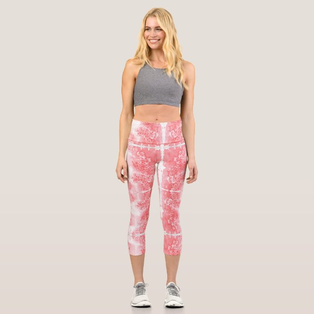 Crimson Echoes Capri Leggings (Front)