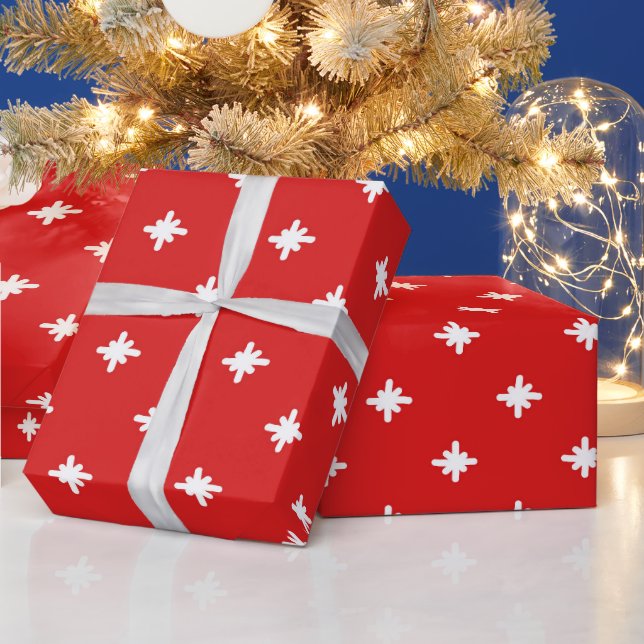 Crimson Elegance: Seamless Floral Pattern Wrapping Paper (Holidays)
