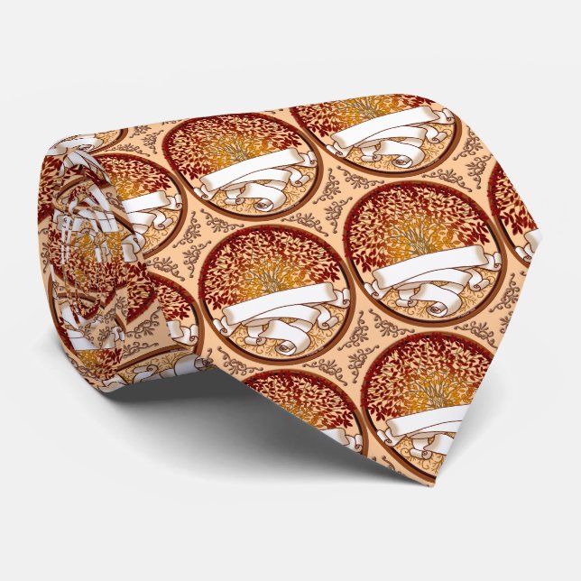Crimson Family Tree mens tie (Rolled)