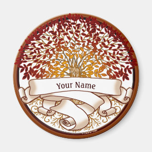 Crimson Family Tree Surname Magnet