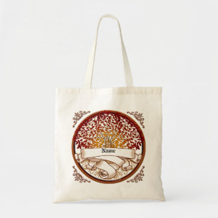 Crimson Family Tree surname Tote Bag