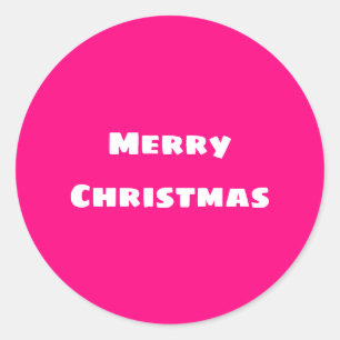 Crimson Festive Merry Christmas  Classic Round Sticker