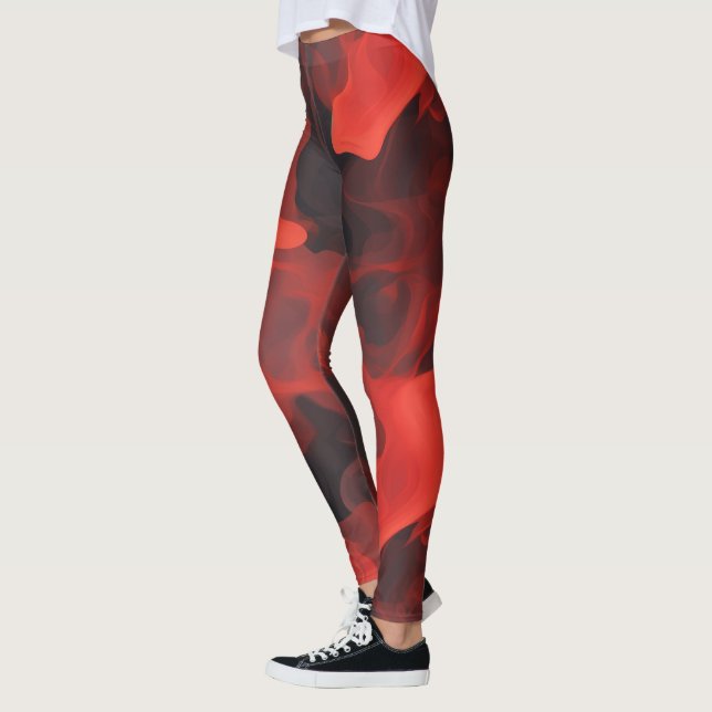 Crimson Fire Flow Leggings (Left)