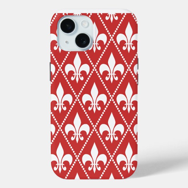 Crimson Fleur de Lis Case-Mate iPhone Case (Back)