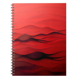 Crimson Flow – Abstract Red Waves of Motion Notebook