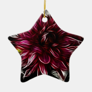 Crimson Flower Ceramic Ornament