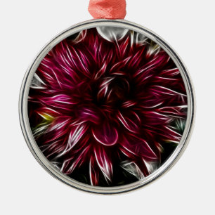 Crimson Flower Metal Ornament