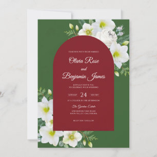Crimson Forest Wildflower Wedding Invitation