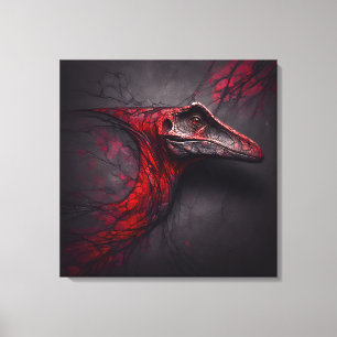 Crimson Fossil Unearthed - AI Genius Canvas Print