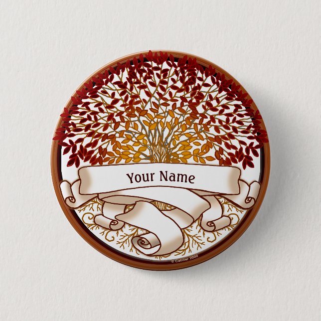 Crimson Genealogy Family Tree   Button (Front)