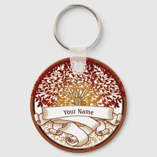 Crimson Genealogy Family Tree  Keychain