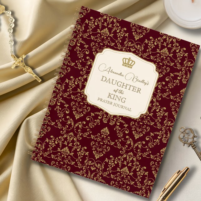 Crimson Gold Damask Daughter of the King Notebook (Creator Uploaded)
