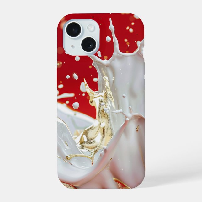 Crimson Gold Splash iPhone Case (Back)