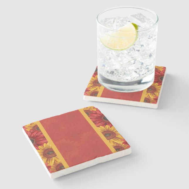 Crimson Gold Stone Coaster (Side)