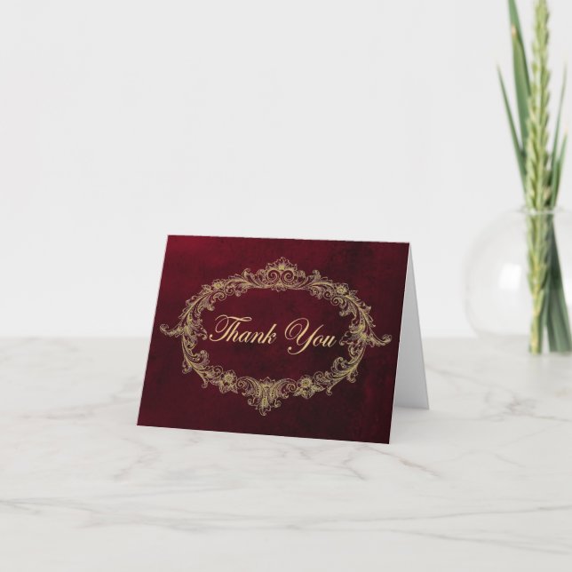 Crimson & Gold Thank You Card (Front)