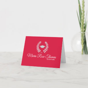 Crimson Grad Thank you note (4.25" x 5.5"), Card
