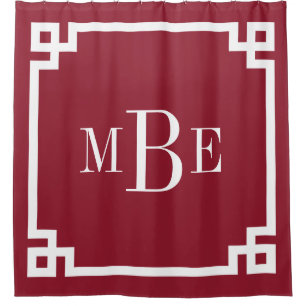 Crimson Greek Key Border Monogram