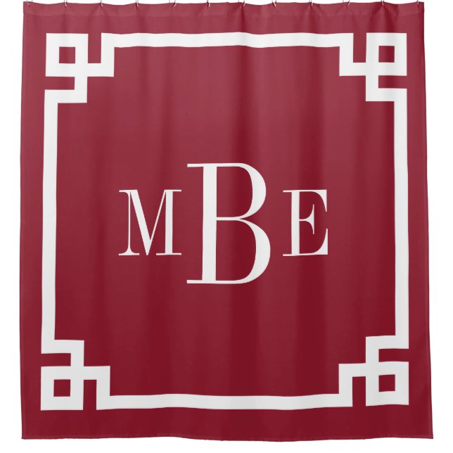 Crimson Greek Key Border Monogram (Front)