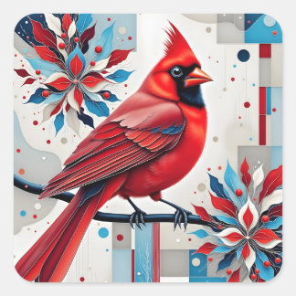 Crimson Harmony Square Sticker