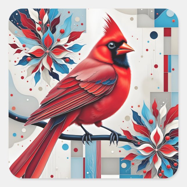 Crimson Harmony Square Sticker (Front)