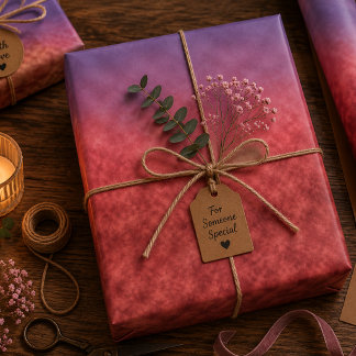 Crimson Haze at Dusk Wrapping Paper Sheet