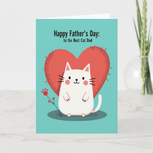 Crimson Heart Cat Dad Card