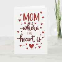 Crimson Heart Mom Love Card