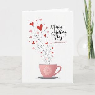 Crimson Hearts Teacup Card
