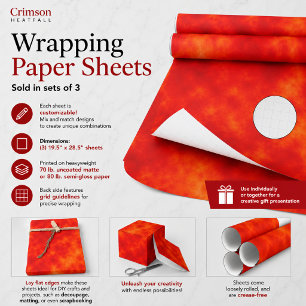 Crimson Heatfall Wrapping Paper Sheet