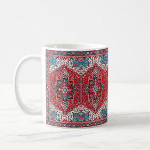 Crimson Heirloom: Moroccan Heritage Rug Art Coffee Mug
