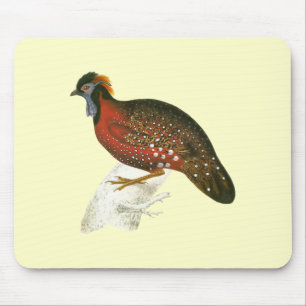 Crimson Horned Pheasant Mouse Pad