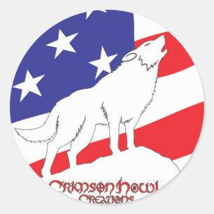 Crimson Howl Flag Classic Round Sticker