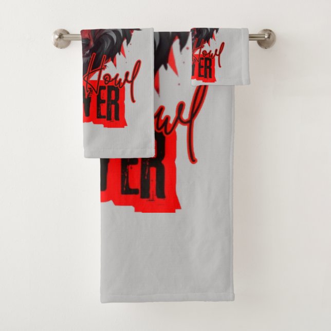 Crimson Howl Wolf | Intense Anime Design Bath Towel Set (Insitu)
