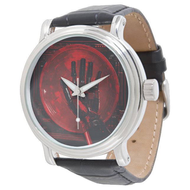 Crimson Interface: The Hand of Control Watch (Angled)