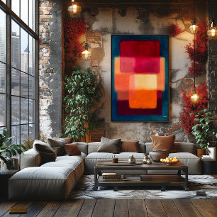Crimson Layers – Celestial Colour Fields Abstract Poster