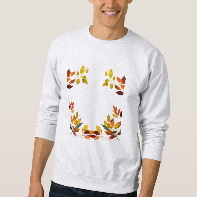 Crimson Leaves - Elegant Autumn Design on Basic  Sweatshirt (Front)