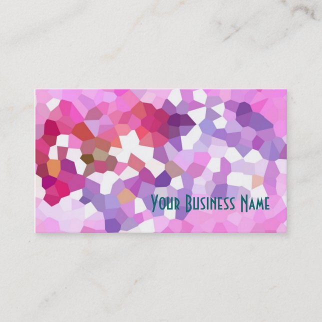 Crimson, Lilac, Pink Abstract Business Card (Front)