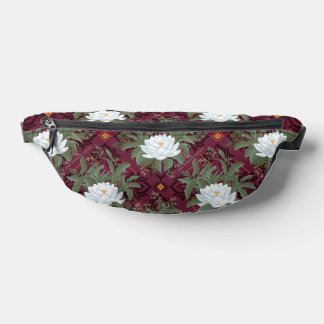 Crimson Lotus Elegance Pattern - The White Lotus Fanny Pack