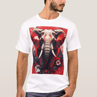 Crimson Majesty Elephant T-Shirt