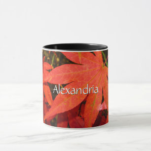 Crimson Maple Leaves - Personalised Mug