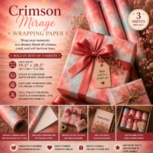 Crimson Mirage Wrapping Paper Sheet