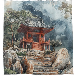 Crimson Mountain Pagoda Ink Wash (2)
