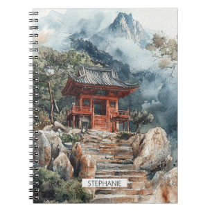 Crimson Mountain Pagoda Ink Wash (2) Notebook