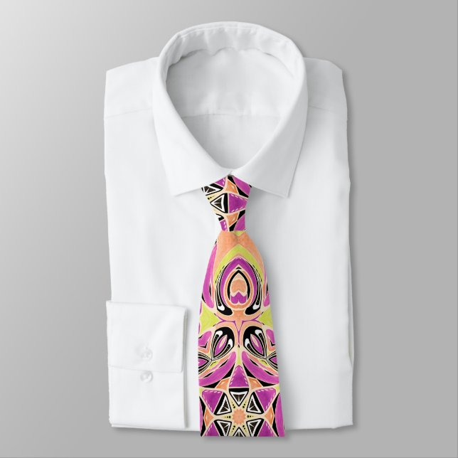 Crimson , multi-coloured mandala , mandala ,lime , tie (Tied)