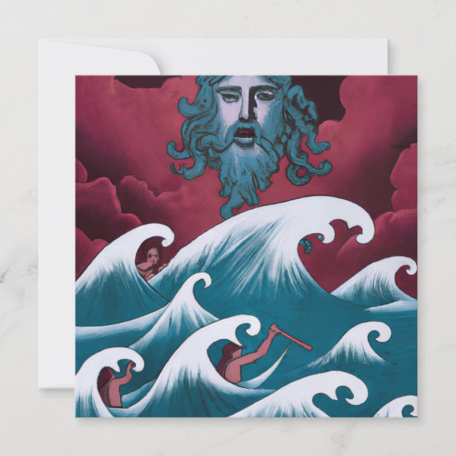 Crimson Neptune Oil Painting (Front)