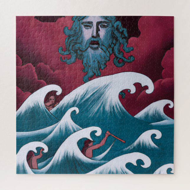 Crimson Neptune Oil Painting Jigsaw Puzzle (Vertical)